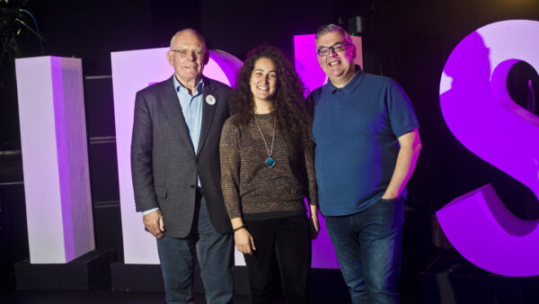 Lara Zeidan Iris Prize winner 2018 with Lord Glendonbrook and Berwyn Rowlands