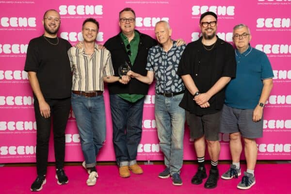 Gary Williams (second from right) with Berwyn Rowlands (right) at the SCENE Festival.